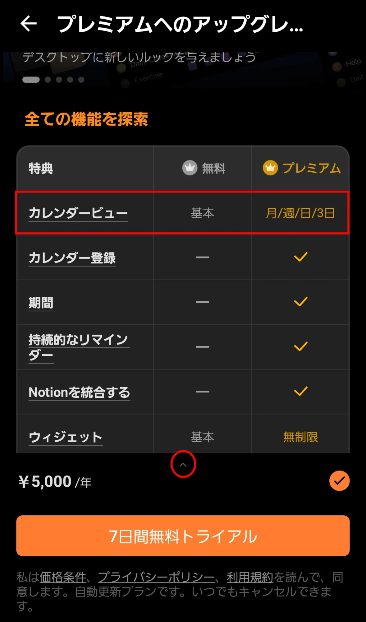 TickTick有料プランの支払いデフォルト画面
